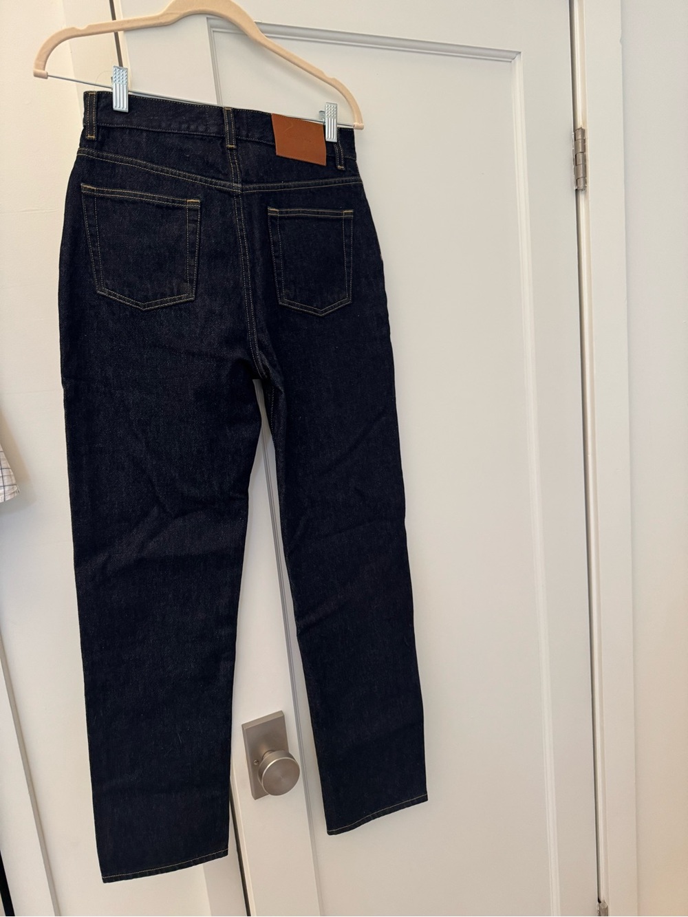 Dark High-Waist LouLou Studio Straight Jeans with Tags